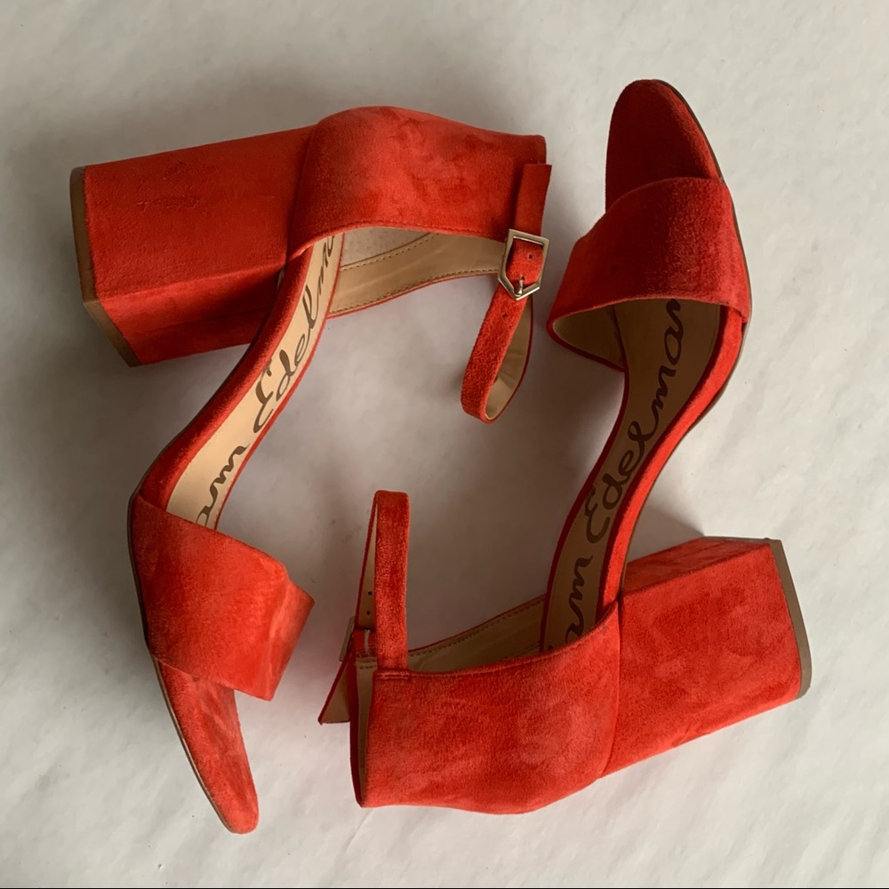 Sam Edelman Women's Red Tilly Block Heels Size 9M